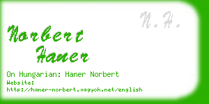 norbert haner business card